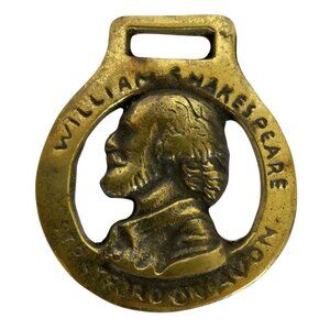 Vintage William Shakespeare Horse Brass Harness Medallion Stratford on Avon